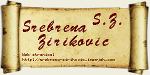 Srebrena Ziriković vizit kartica
